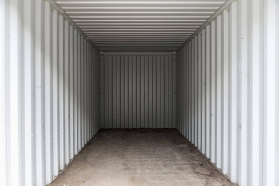 Interior of a ground-level storage container